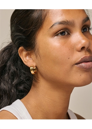 Sandra Wide hoops Forgyldt Enamel